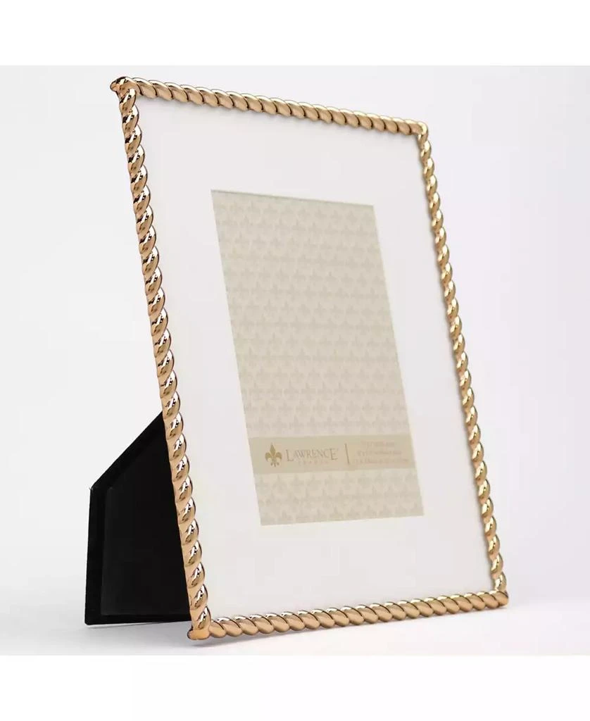 Lawrence Frames High Quality Polished Cast Metal Picture Frame - Rope Design with Mat, 8" x 10" 2