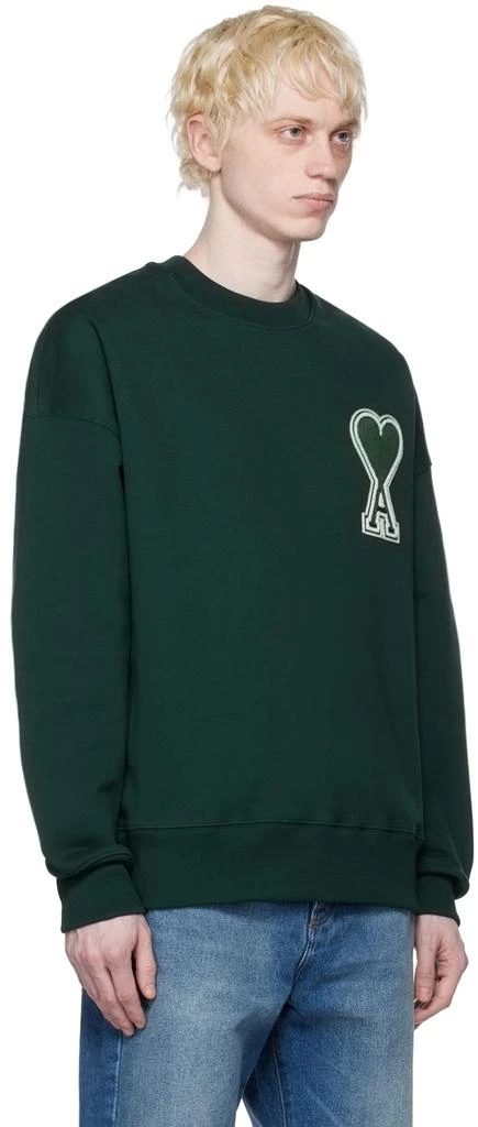 AMI SSENSE Exclusive Green Ami de Cœur Sweatshirt 2