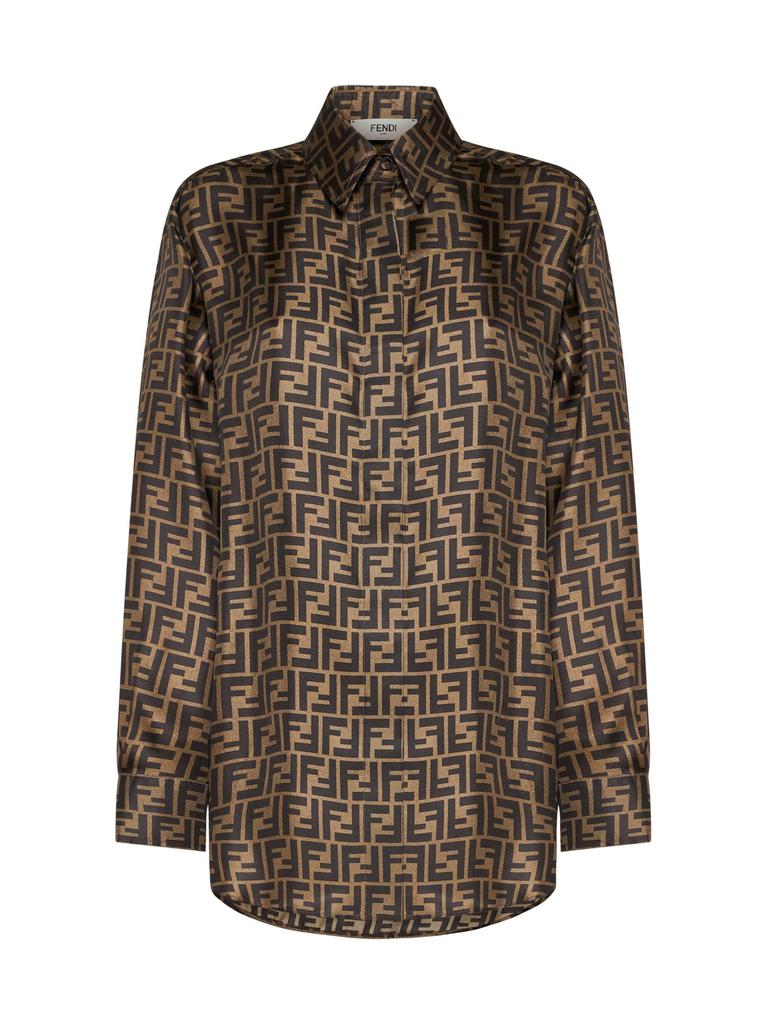 伊製 OLD FENDI 365 ズッカ柄 レオパード デザインシャツ 44 FENDI フェンディ 半袖Tシャツ サイズ44 ズッカ 総柄 D-OS