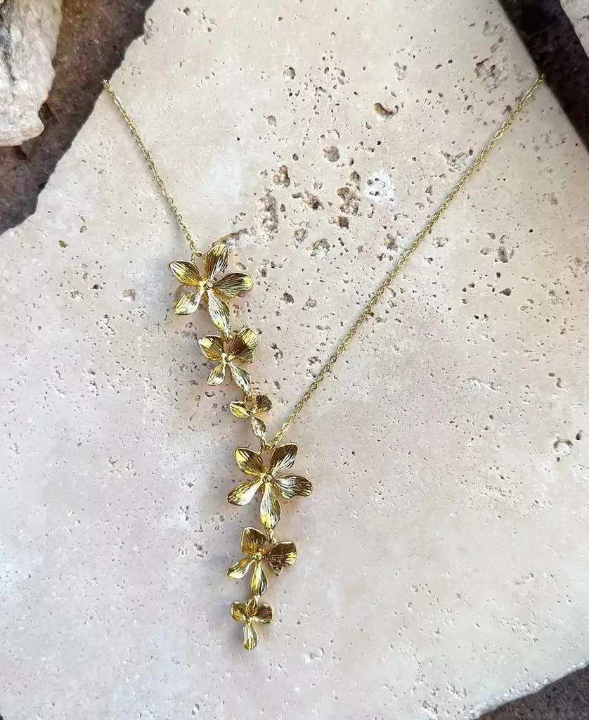 ADORNIA Gold Petals Drop Necklace 3
