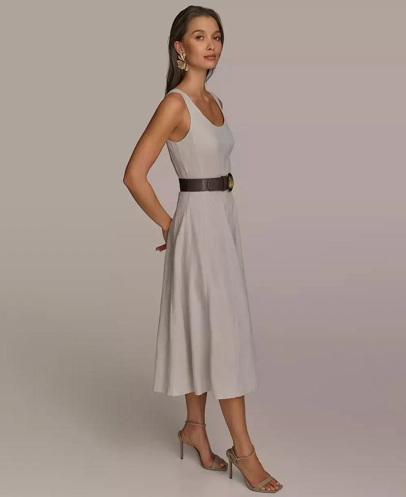 Donna Karan Women's Scoop-Neck Belted Midi Dress 3