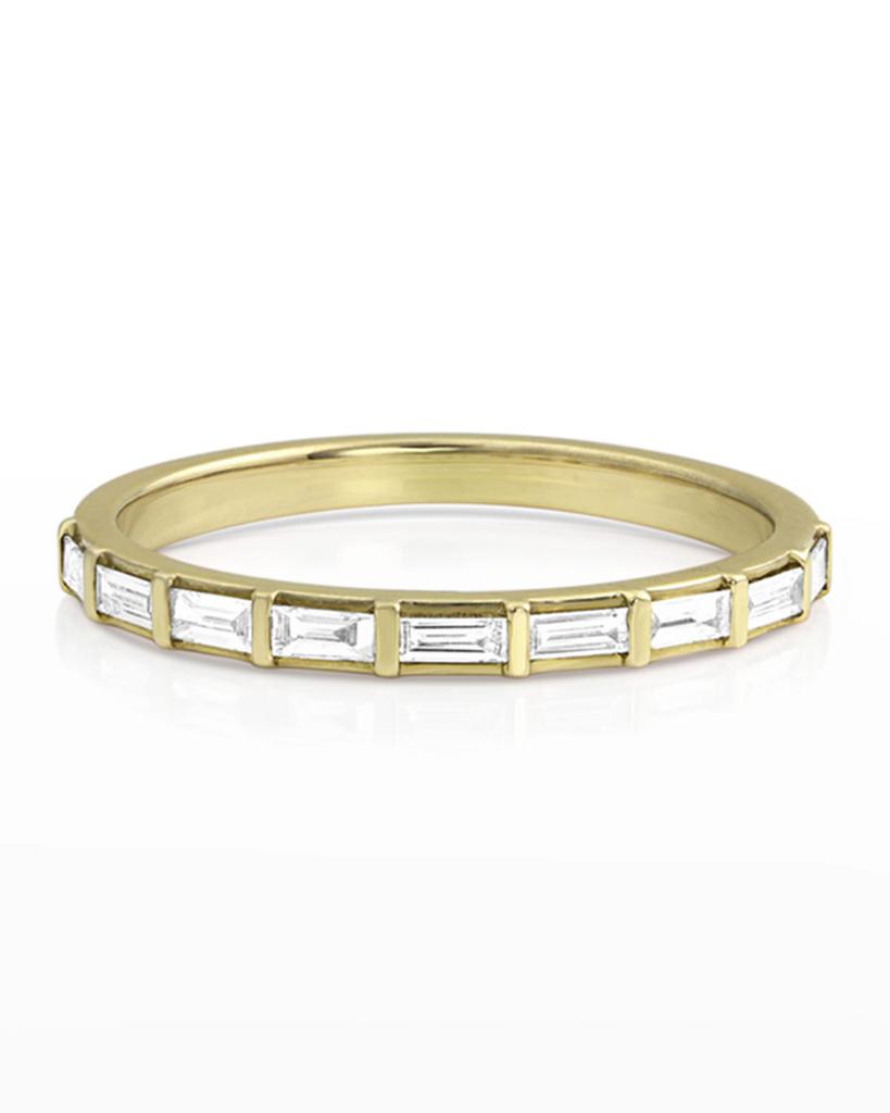 Dominique Cohen 14k Gold Baguette-Diamond Halfway Ring, Size 7