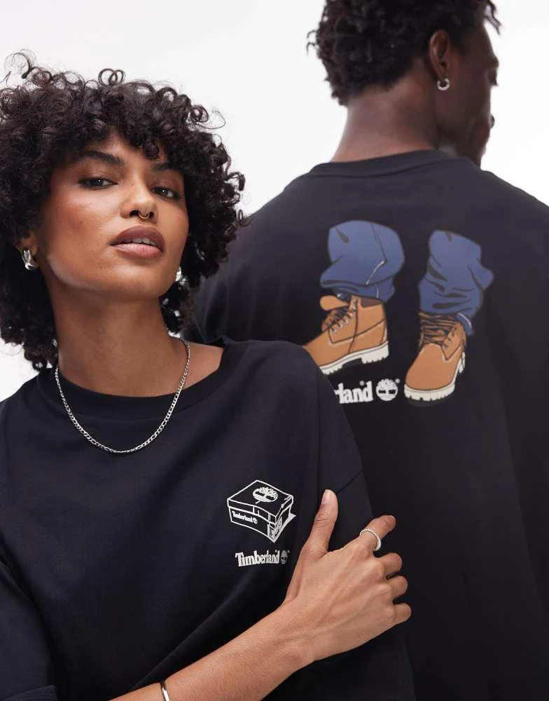 Timberland Timberland My 6"" Boots backprint oversized t-shirt in black 2