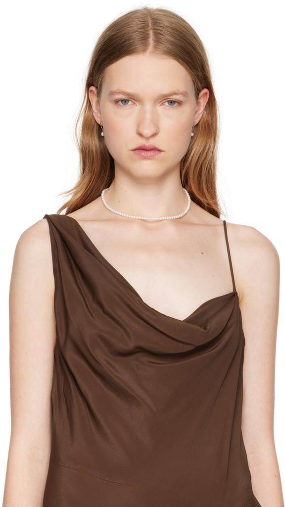 MATEO White Pearl Beaded Choker