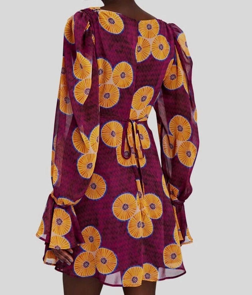 Autumn Adeigbo Amelie Printed Cut-Out Mini A-Line Dress In Purple