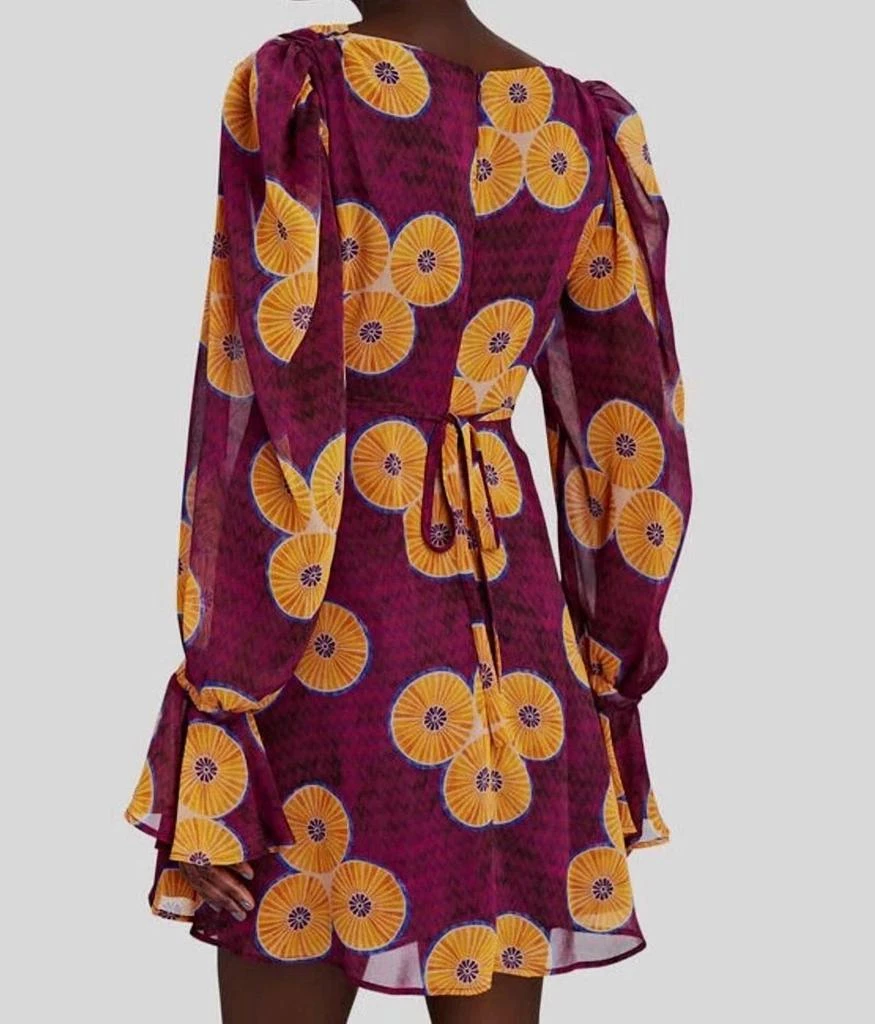 Autumn Adeigbo Amelie Printed Cut-Out Mini A-Line Dress In Purple 2
