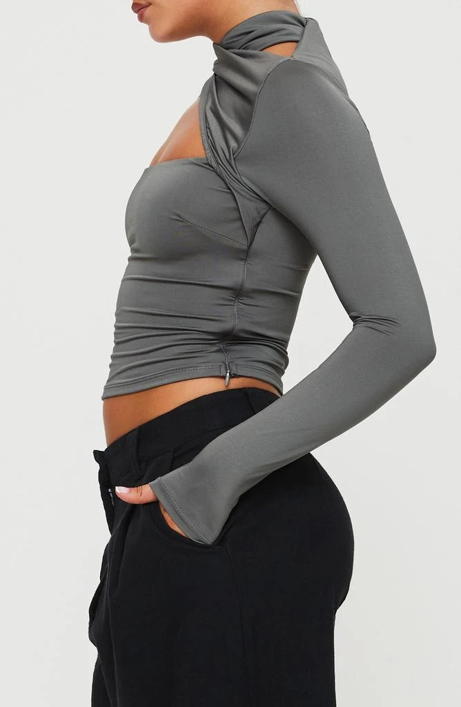 Princess Polly Ganz Crossover Neck Cutout Long Sleeve Top 4