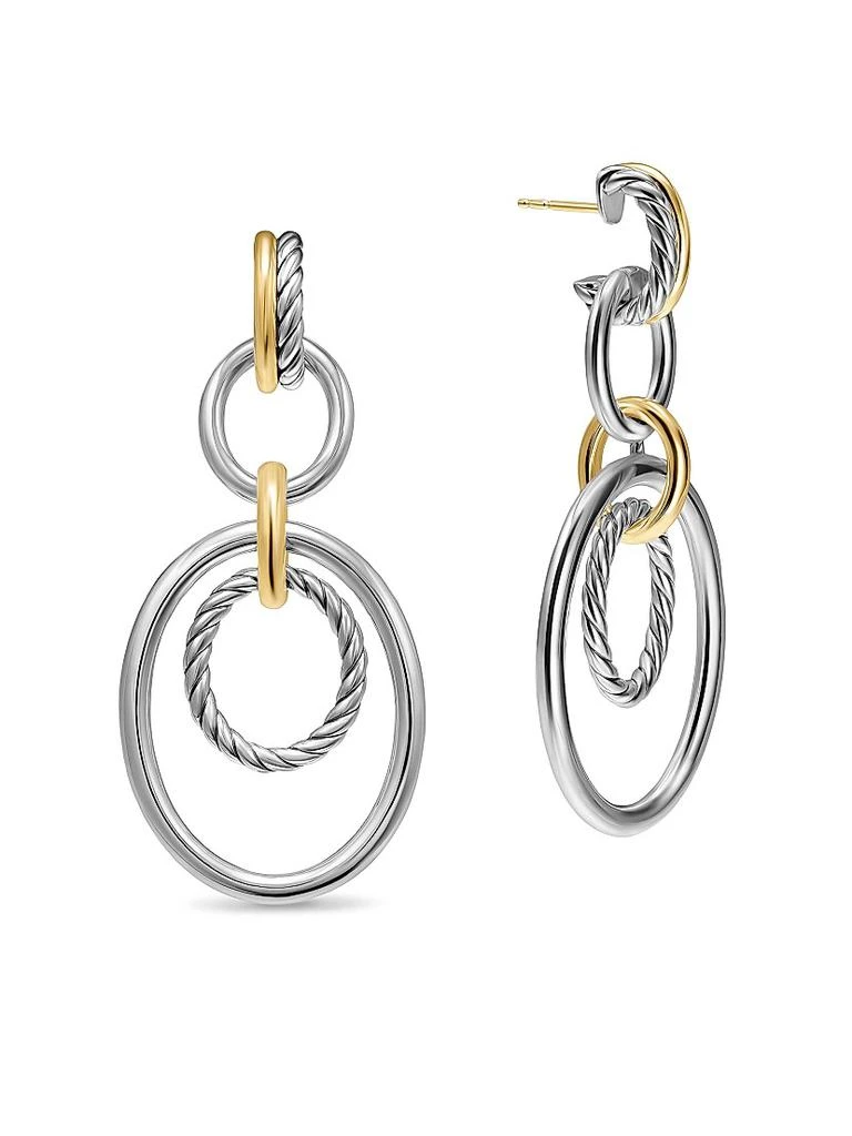 David Yurman DY Mercer Mobile Drop Earrings in Sterling Silver with 18K Yellow Gold, 65.7MM 3