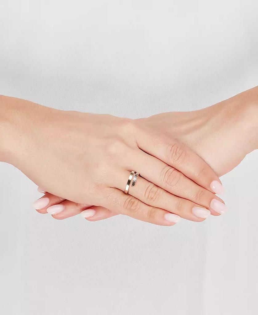 Italian Gold Polished Diamond Cut Bypass Ring in 10K Yellow Gold