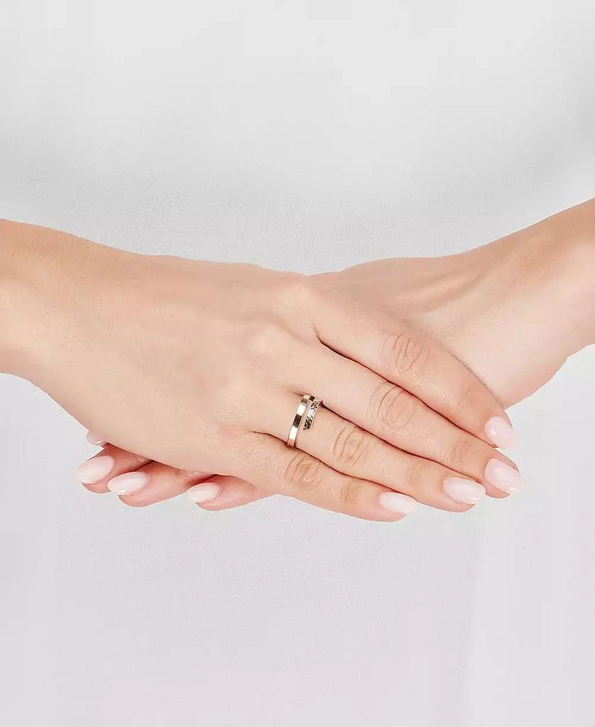 Italian Gold Polished Diamond Cut Bypass Ring in 10K Yellow Gold 2