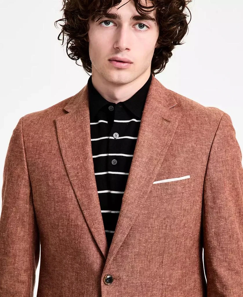 Tommy Hilfiger Men's Modern-Fit Linen Rust Suit Jacket 3