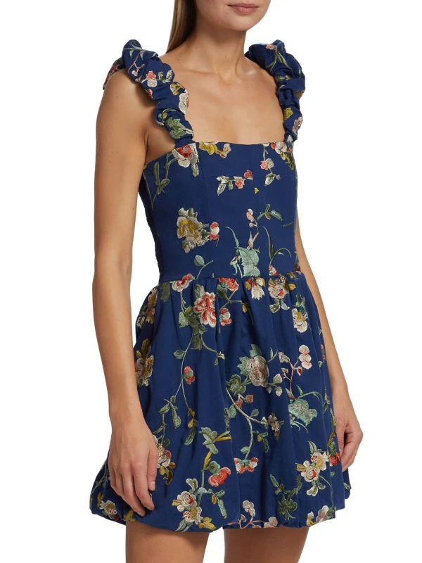 Sea Julian Puff-Strap Embroidered Minidress 3