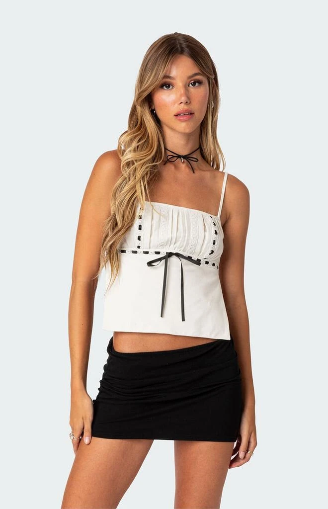 Edikted Bow Ribbon Trim Open Back Top 4