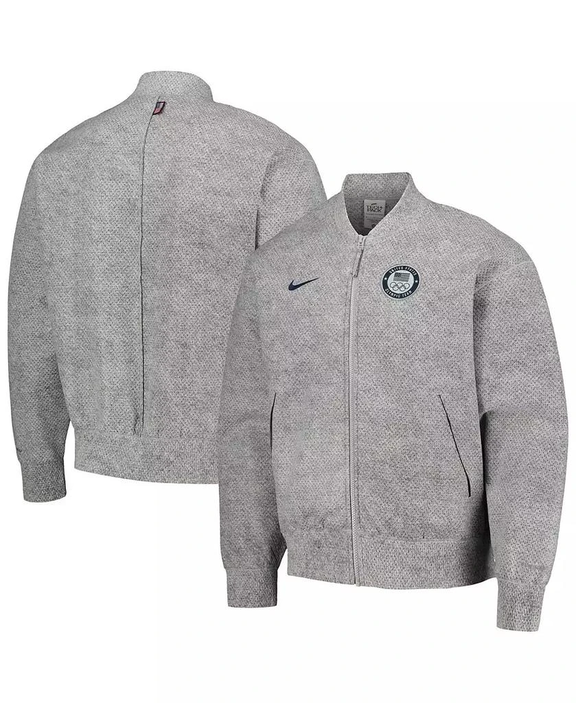 NIKE Men's Gray Team USA 2024 Summer Olympics Media Day Look Full-Zip Jacket 1