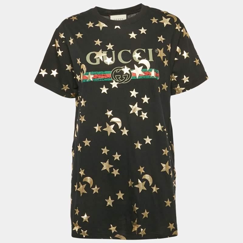 Gucci Gucci x Chikae Ide Black Jersey Sequin Detail T-Shirt M - T