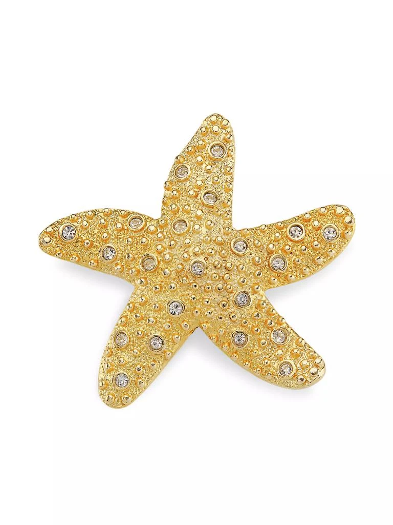 Kenneth Jay Lane Starfish 22K Gold-Plate & Faux Crystal Pin 1