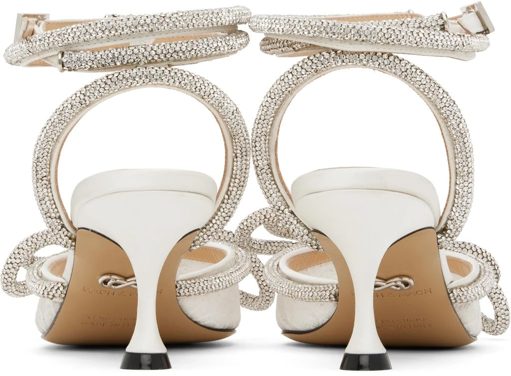 Mach & Mach White Lace Double Bow Kitten Heels 2