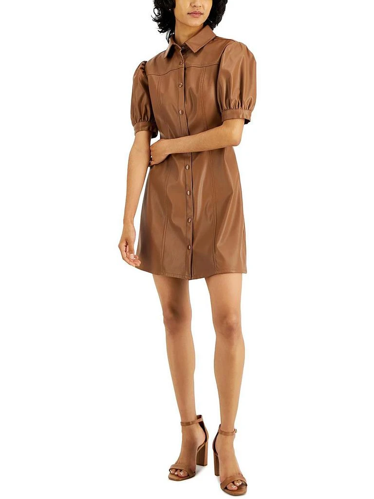 Womens Faux Leather Puff Sleeves Shirtdress  On Sale Now with Up to 68%  Off | Discover Exclusive Deals & Savings at BeyondStyle  Authentic Kit &  Sky women|clothing|dresses with Limited-Time Discounts,