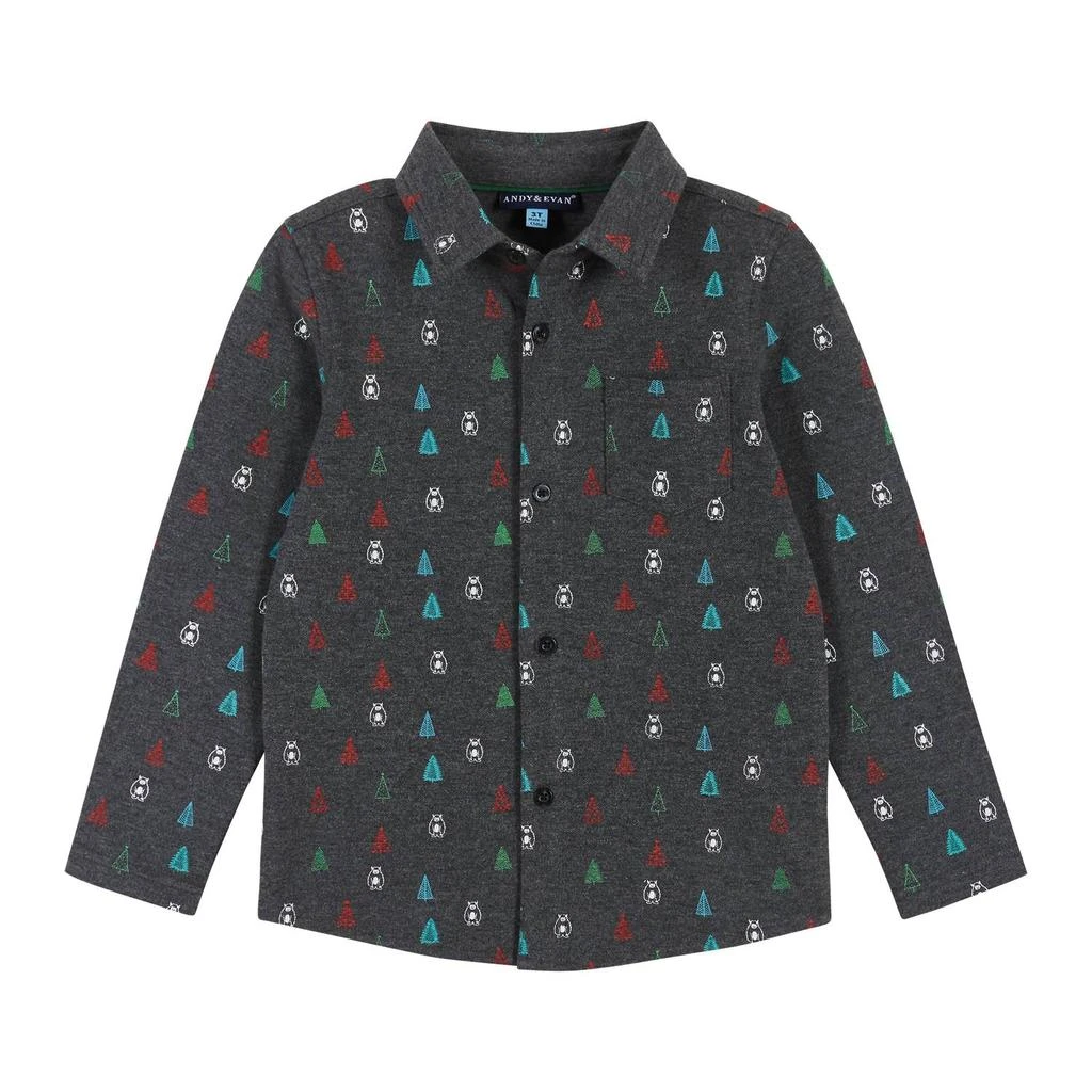 Andy & Evan Andy & Evan - Holiday Knit Buttondown Set 4