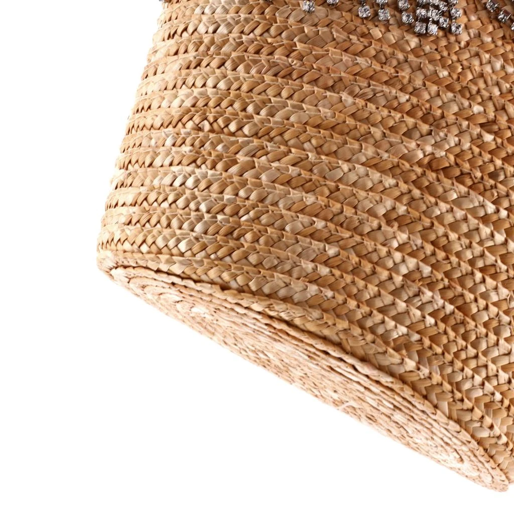 Miu Miu Fringe Bucket Bag Raffia with Crystals Small 6