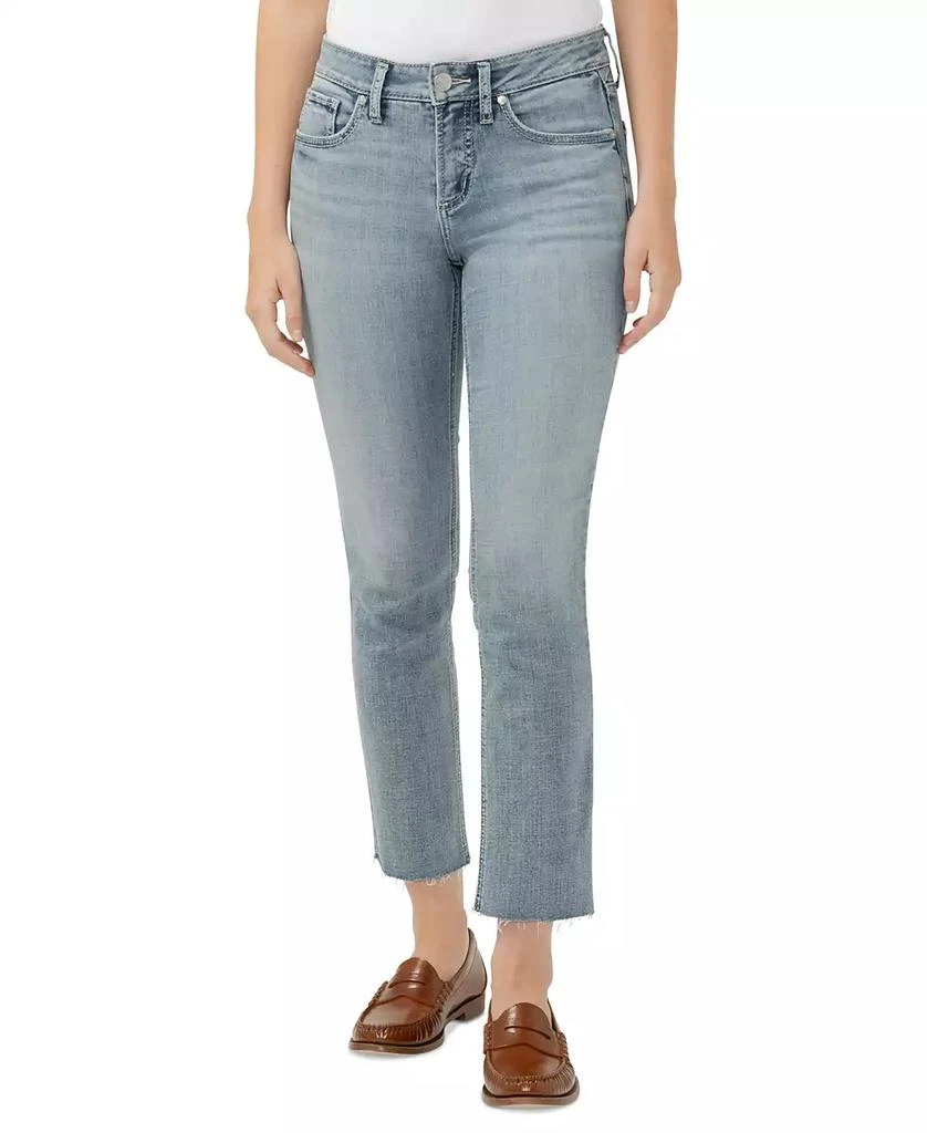 Women's Suki Mid-Rise Curvy-Fit Straight-Leg Cropped Denim Jeans