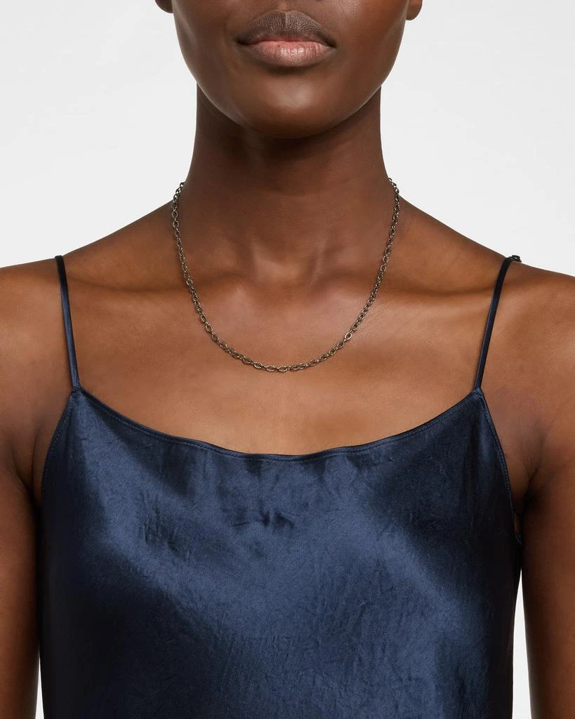 Margo Morrison Rhodium-Plated Sterling Silver Chain Necklace with Diamond Clasp 2