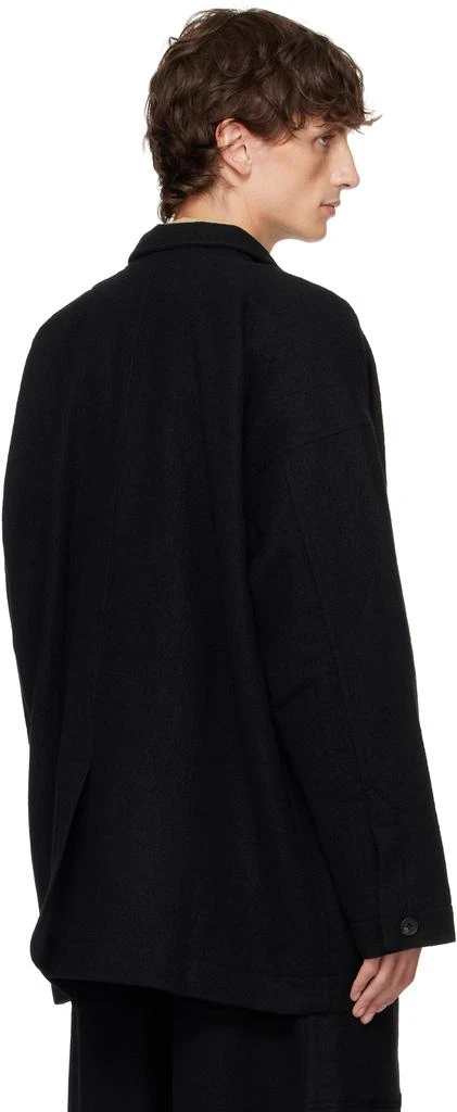 Jan-Jan Van Essche Black O-Project Teddy Wool Twill Blazer 3