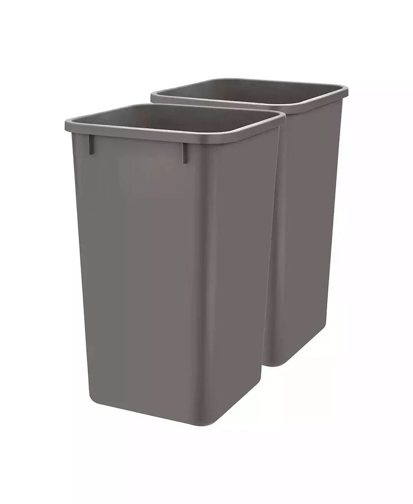 Rev-A-Shelf Polymer Replacement 27 qt. Trash Bin, Gray, 2 Pack, RV-1024-13-2