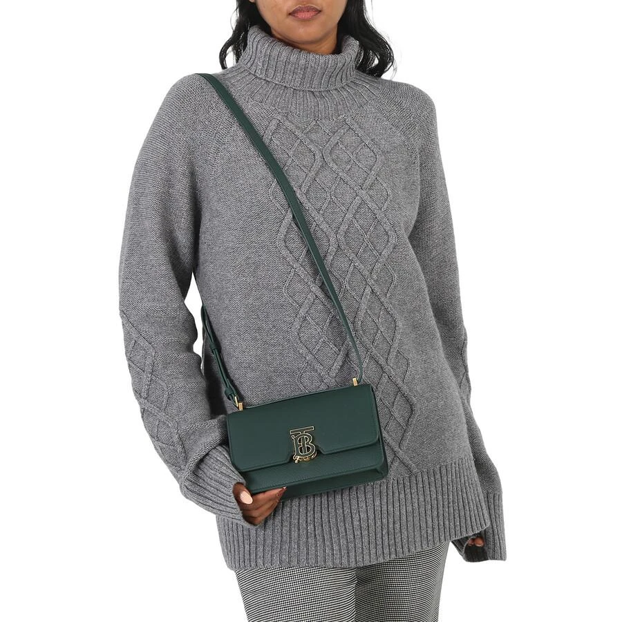 Burberry Ladies Vine Grainy Leather Mini TB Bag 2