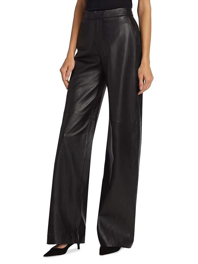 L'Agence Livvy Leather Straight-Leg Pants 4