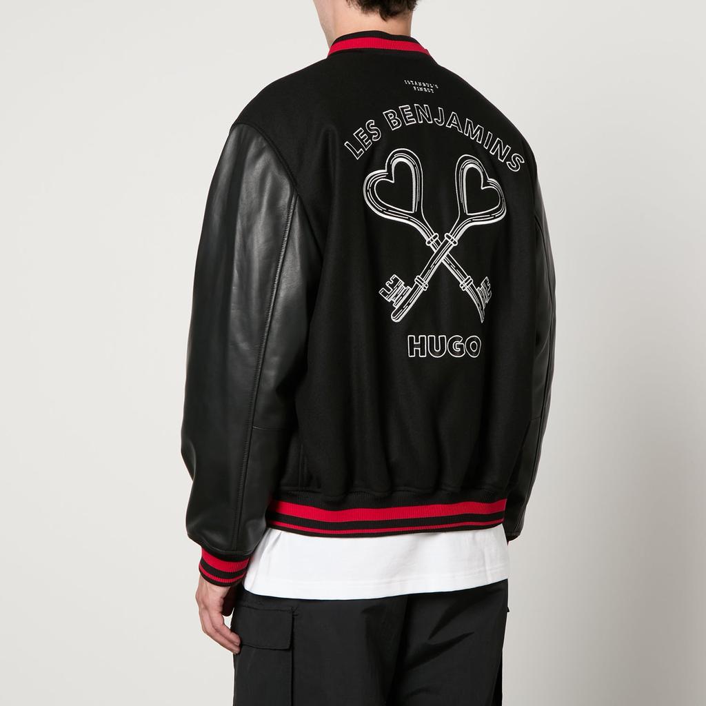 HUGO x Les Benjamins Oguz_LB Leather Varsity Jacket – On Sale Now
