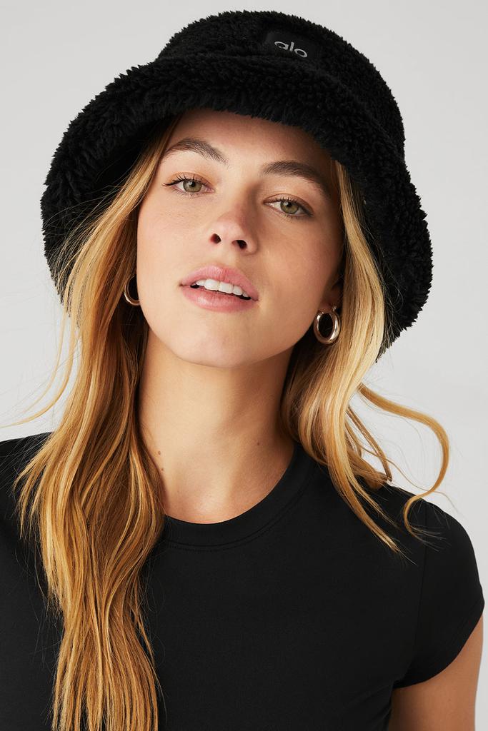 Alo Foxy Sherpa Bucket Hat - Black - Hats - Free Shipping