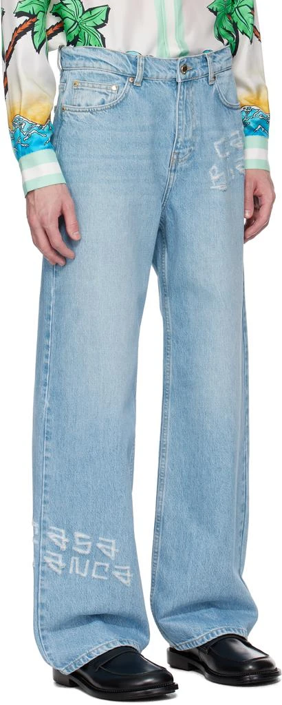 Casablanca Blue Graffiti Distressed Jeans 2