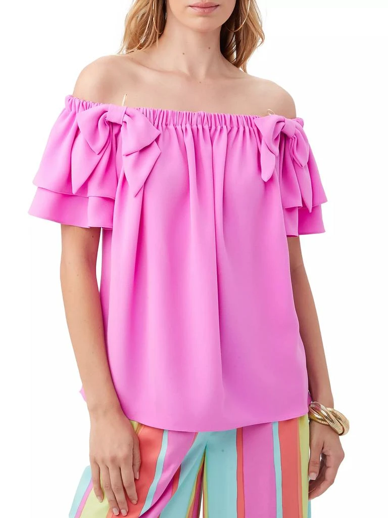 Trina Turk Silia Bow Off-the-Shoulder Top 1