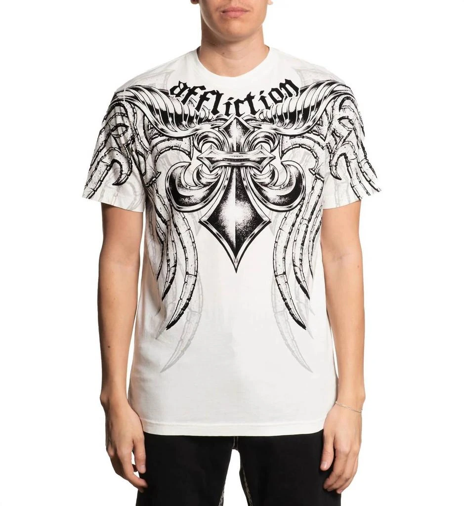 Affliction Men
s Mercenary Tee In Vintage White