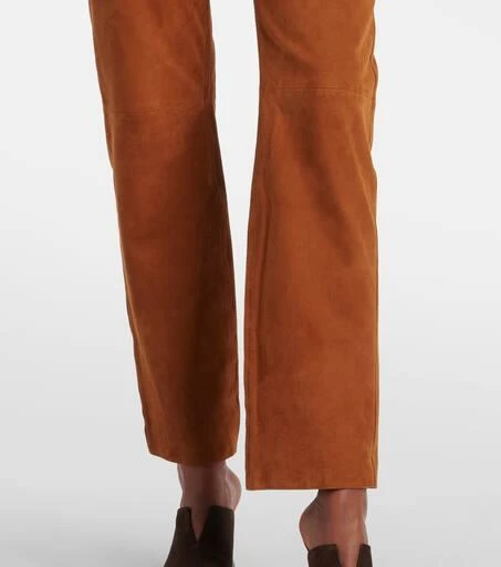 BLAZÉ MILANO Viva Paso high-rise suede straight pants 6