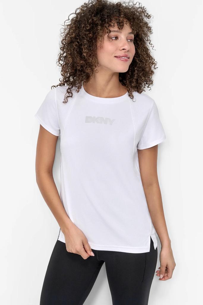 DKNY TECH MESH LOGO TEE