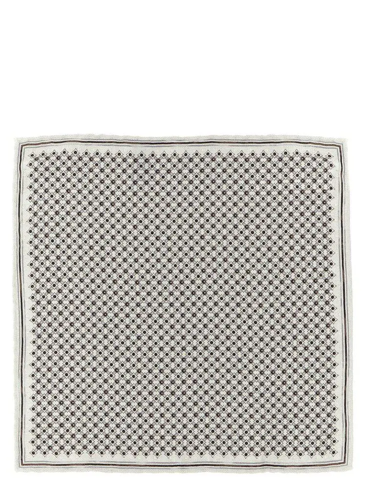 Brunello Cucinelli Brunello Cucinelli Geometric Pattern Pocket Square Scarf