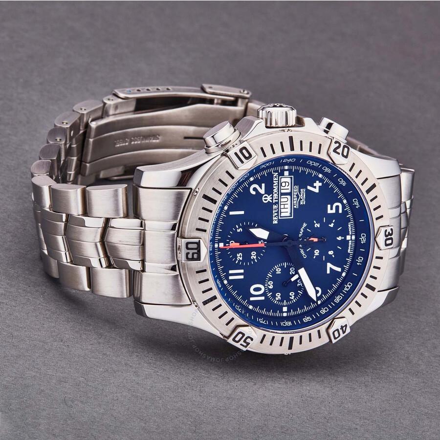 Revue Thommen Airspeed X Large Chronograph Automatic Blue Dial Men's Watch 16071.6125