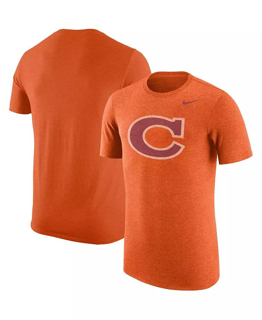 NIKE Men's Heathered Orange Clemson Tigers Vintage-Like Logo Tri-Blend T-shirt