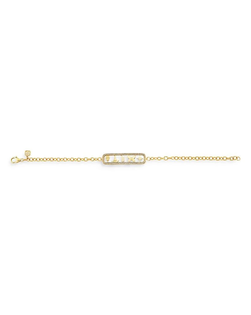 Sydney Evan 14K Yellow Gold Wicked Diamond Open Icon Link Bracelet 2