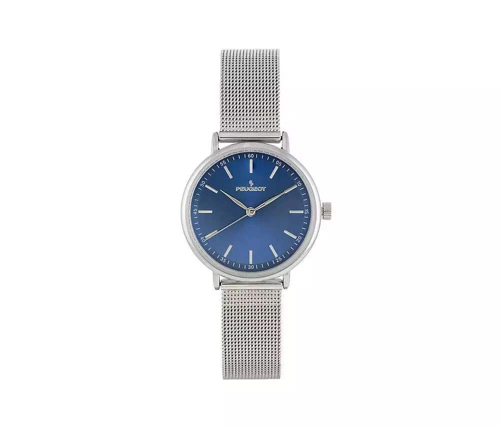 Peugeot Women's 30mm Blue Sleek Stainless Steel Mesh Band Watch 1
