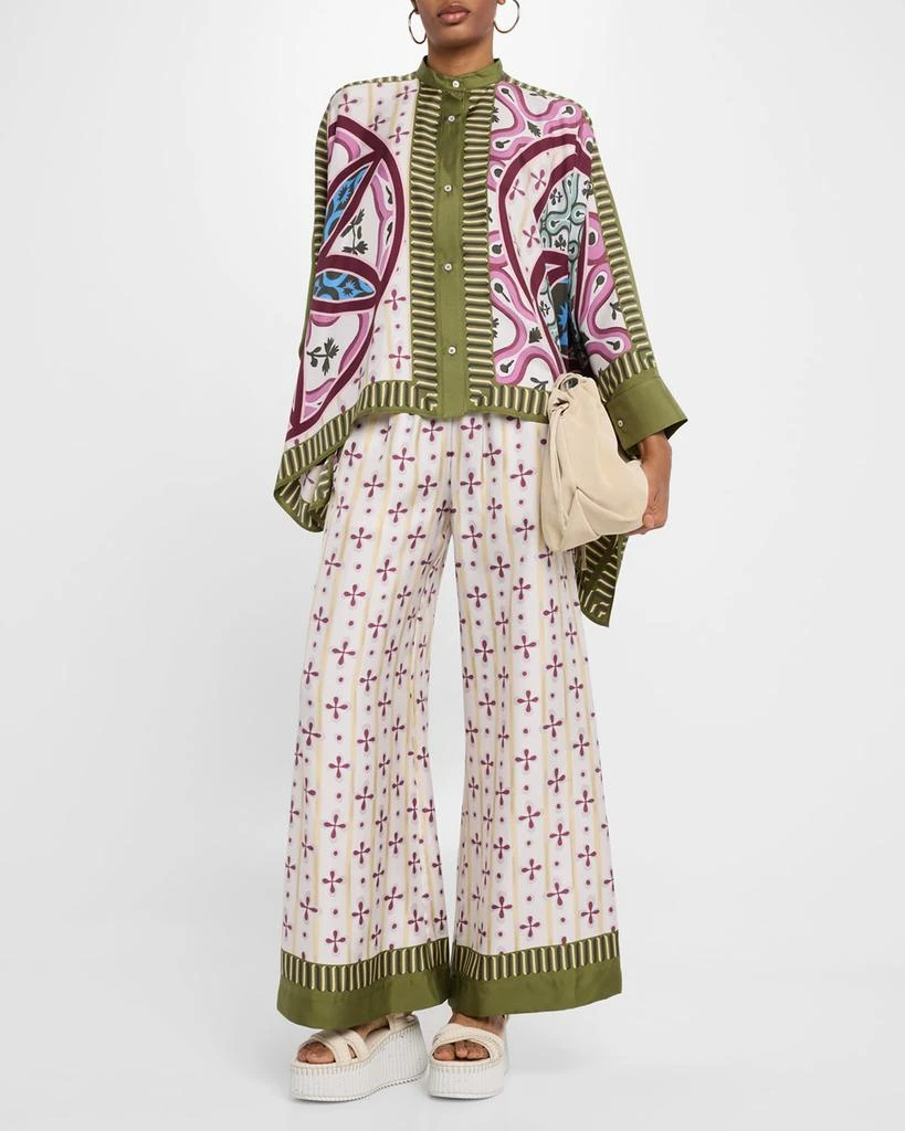LA DOUBLE J Printed Silk Wide-Leg Palazzo Pants 2