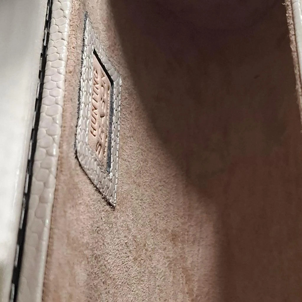 Hunting Season Top Handle Crossbody Bag in White Leather 6