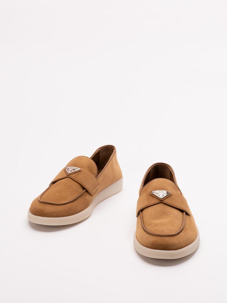 Shop Prada Almond Toe Slip-On Loafers on Sale at BeyondStyle