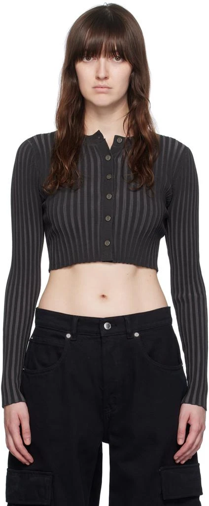 Alexander Wang Gray Shrunken Cardigan 1