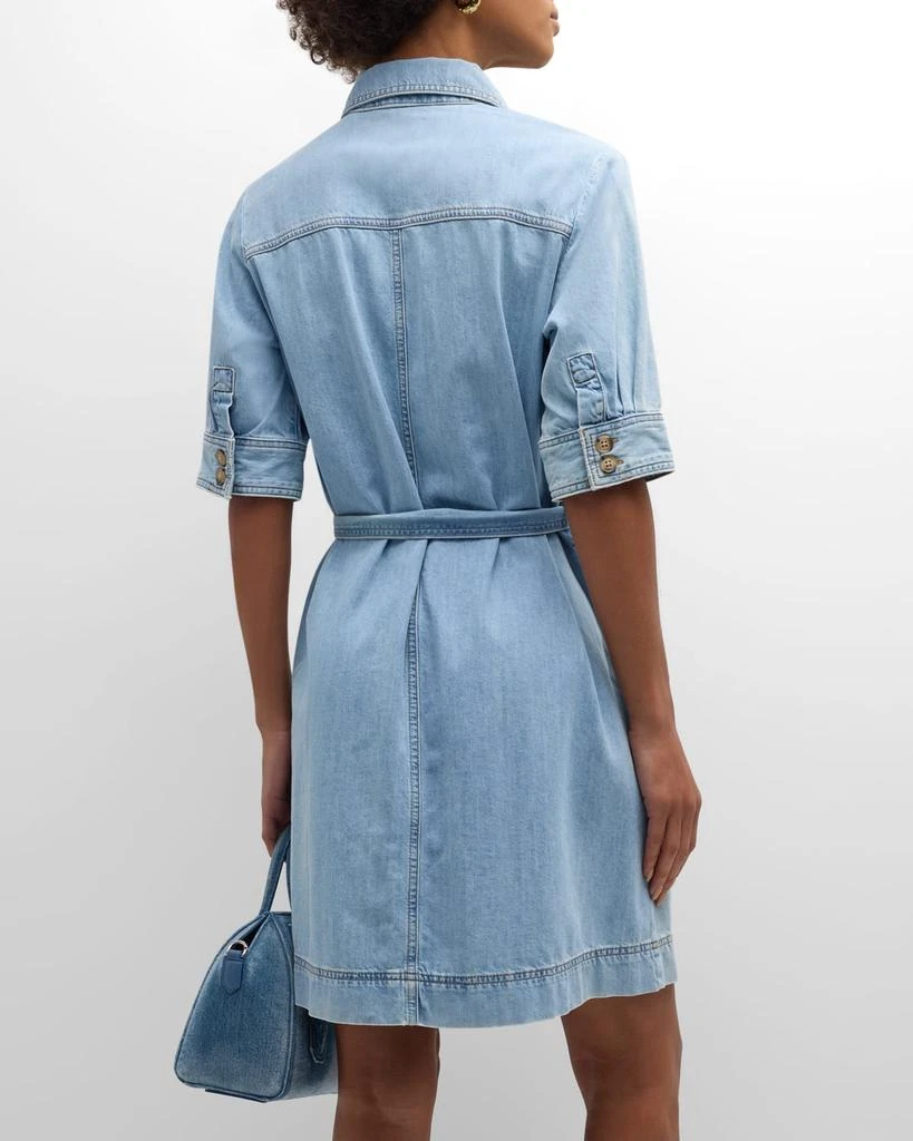 FRAME Belted Denim Shirtdress 6