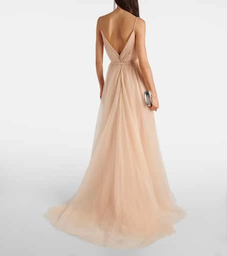 Costarellos Cassandra caped gown 3