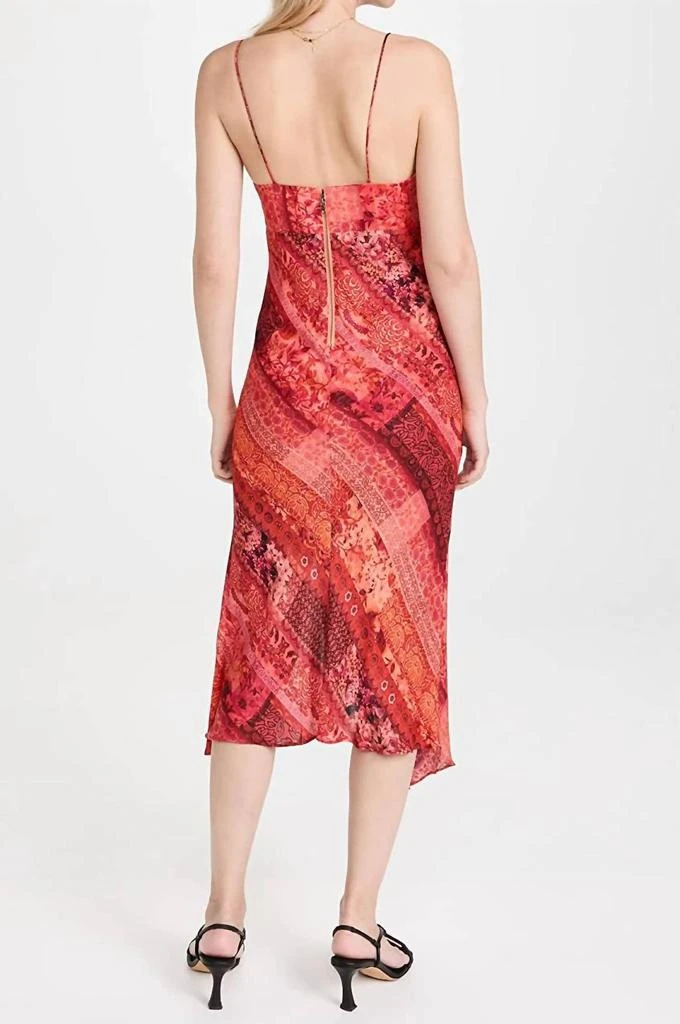 strapless open back dress Alice + Olivia AUTOGRAPHED Red Elvira Floral Smocked Bodice Dress- Siz –  The Saved Collection main image 1
