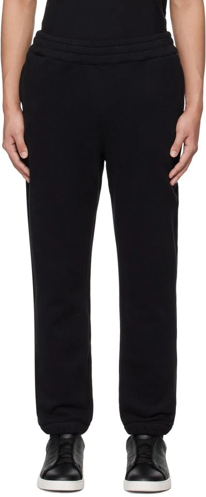 ZEGNA Black Bonded Sweatpants 1